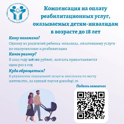 Меры соцподдержки для семей с детьми-инвалидами в инфографике